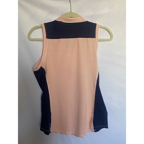 Lole Womens Top Medium Sleeveless Golf Athletic Collared Stretch Striped - Picture 2 of 6